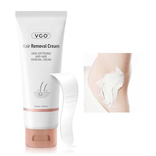 VGO Painless Hair Removal Cream for Women & Men, Hair removal cream for body, back & legs, All Skin Types, 4.06oz w/Spatula