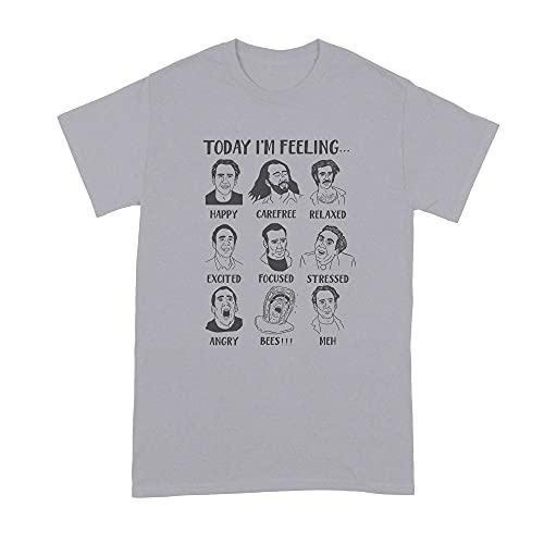 LibbysDesignsStore Today Im Feeling Nicolas Cage Shirt Nicolas Cage Mood Shirt Nick Cage Tshirt Light Grey L