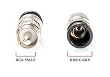 THE CIMPLE CO RCA Compression Connectors - Pack of 4 - RG-6 Coaxial Cable - Universal Male Connectors for RCA, Subwoofer, Composite, Component and Similar Cables