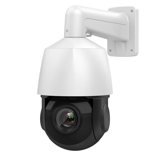 4K 8MP PTZ POE IP Camera Outdoor,18X Optical Zoom,Human Auto Tracking,Human/Vehicle Detection,Two-Way Talk,328ft IR Night Vision,PTZ Security Camera with SD slot up to 512GB,Compatible for Hik vision