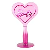 Impressions Vanity Barbie LED Handheld Makeup Mirror with Standing Base, Portable Travel Hand Held Mirror with Heart Shaped Lighting, Adjustable Brightness, Magnetic Ball Stand