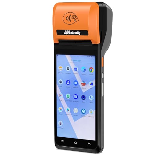 alacrity POS PDA Receipt Printer, Handheld PDA Printer Mobile POS Machine 5.5" Touch Screen 58mm Thermal Printers Android 8.1 Support 4G WiFi Bluetooth Communication Orange