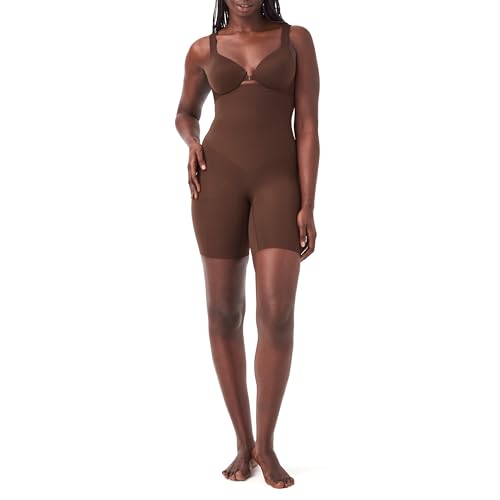 SPANXsculpt Seamless Power High-Waisted Mid-Thigh Short - Lightweight, All-Day Comfort - Core Control Shapewear - Chestnut Brown - Large