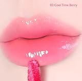 MILKTOUCH Jelly Lip Glow Tint - Hydrating Lip Gloss with Long-Lasting Moisture, Lip Stain, Lightweight, Radiant Shine, Perfect for Daily Use, Valentines Gifts, Korean Lip Oil (03 Cool Time Berry)