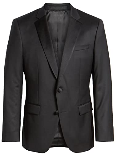 Hugo Boss Boss Mens Halven/Gentry Slim Fit Wool Tuxedo Jacket 44 Short Black