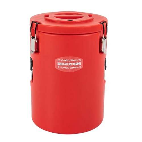 21QT Insulated Soup Container 5.28 Gallon Commercial Food Warmer for Hot&Cold Food, Hot Box for Catering, Food Cooler Soup Carrier for Restaurant, Canteen 12H Insulation Time (Red)