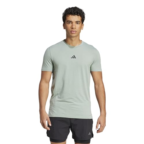 adidas Men's Designed for Training Workout T-Shirt, Silver Green
