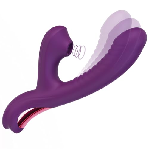 Tracy's Dog Come-Hither Rabbit Sucking Vibrator for Clitoral G Spot Stimulation, Adult Sex Toys for Women Couple, Vibrating Finger Massager with 3 Suction and 10 Vibration & Come-Hither Modes (Beta)