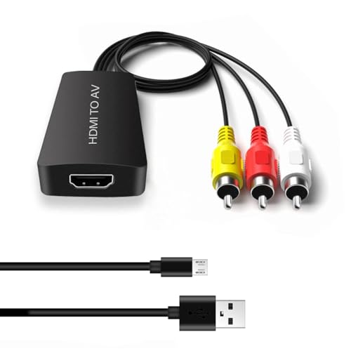 Dingsun HDMI to RCA Converter HDMI to AV Adapter HDMI to Older TV Adapter for Apple TV,Roku, Fire Stick, DVD, Blu-ray Player ect.