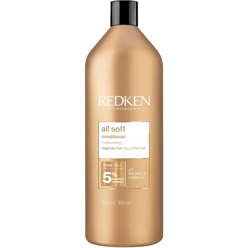 Redken All Soft Conditioner For Dry Hair - Moisturizes & Provides Intense Softness With Argan Oil, For All Hair Types, 33.8 Fl Oz