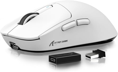 MANBASNAKE Attack Shark X3 Pro 4K/8K Hz Mouse, 59g Superlight BT/2.4G Wireless/Wired Gaming Mouse, PixArt PAW3395 Gaming Sensor, 26000 DPI, Programmable Buttons for Win11/Xbox/PS/Mac(White)