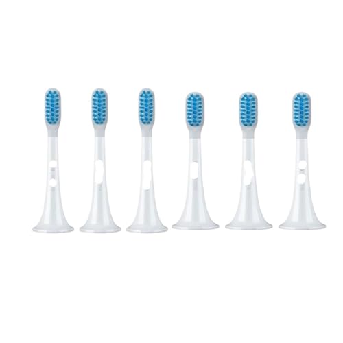XTKSMAYY Compatible for Xiaomi Compatible for Mijia T300 T500 Sonic Toothbrush Heads Mi Teethbrush Replacement Heads Oral Hygiene Soft Bristle Brush(6PCS-1)