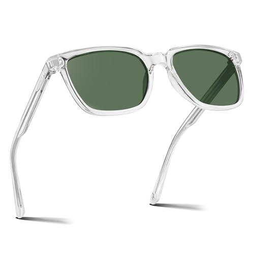 CARFIA Retro Acetate Polarized Sunglasses for Men UV400 Protection Driving Outdoor Anti-Glare Sun Glasses