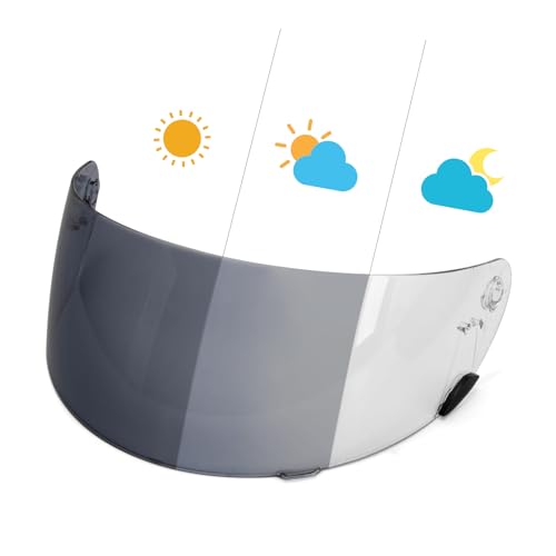PSLER Photochromic Qualifier Visor- Qualifier Helmet Visor Motorcycle Face Shield Accessories Replacement for Bell Qualifier/Star/Vortex/RS-1/Revolver,Photochromic