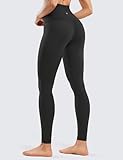 CRZ YOGA Women's Butterluxe Super High Waisted Workout Leggings 28 Inches -Over Belly Buttery Soft Full Length Yoga Pants Black Small