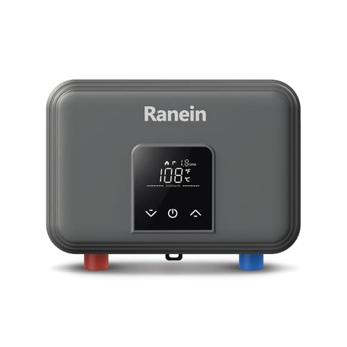 Ranein 8kW Tankless Electric Water Heater, 240V on Demand Instant Endless Thermostatic Water Heater with LED Temperature Display for Bathroom and Kitchen sink