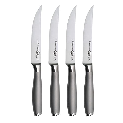 Messermeister Avanta 5” Fine Edge Steak Knife Set - German X50 Stainless Steel - Rust Resistant & Easy to Maintain - Includes 4 Steak Knives
