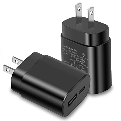 Type C Charger Fast Charging, 25W Dual Port USB-C Power Adapter, USB Wall Charger Compatible with Samsung Galaxy S21 S20 S22 S10 S6 S7 S8 S9 / Edge/Plus/Active, Note 5 8, Note 9, Note 10, LG etc