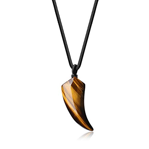 COAI Wolf Tooth Healing Crystal Tiger Eye Necklace