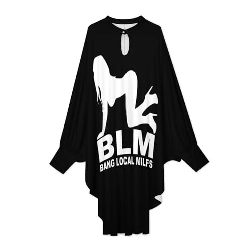 BLM Bang Local Milfs Funny Women's Bat Sleeve Dress Mini Lounge Casual Pullover Tops Novelty Dresses 3XL