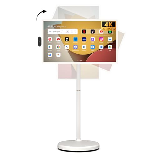 ApoloSign 32'' UHD 4K Smart Portable TV 2nd Gen, 16(8+8) GB RAM+256GB, Android 14, EDLA-Certified, Portable Touch Screen Monitor, Built-in 9300mAh Battery, Full Swivel Rotation, Voice Remote Control