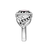 Cargari Class Ring for Women High School and College Graduates, 925 Sterling Silver Graduation Rings Personalized, High School Rings for Women 2024, Birthstone Women's Class Rings Customized