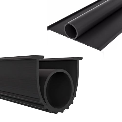 10m/20m Door Sweep for Bottom of Door, Garage Door Seals Bottom Rubber, Door Insulation, D-Shape Universal Type for Rolling Shutter Doors Soundproof Sealing, Freely Cut, Black