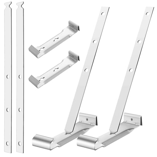 Blulu 25 Sets 5" Aluminum Roof Gutter Hanger with Straps for Fixing Without Eaves, Ideal for Aluminum and Steel Gutters, Strong and Durable Roof Gutter Support Solution
