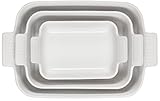 Le Creuset Stoneware Heritage Set 3 Rectangular Dishes, White