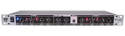 Rockville RX230 2-Way Stereo/3-Way Mono Crossover, XLR Input/Output, Adjustable Frequencies, Low-Cut Filter, Compact Design, for DJs and Live Sound Engineers