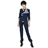 miccostumes Men's Anime Costume Cosplay Uniform Set Blue Leisure Suit Yellow Shirt with Tie(men s)