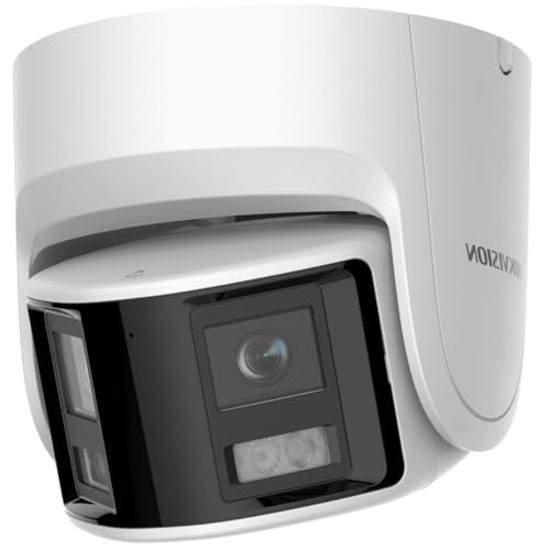 Ⲏikvision DS-2CD2366G2P-ISU/SL 6MP 180° Dual Lens Panoramic Ultra Wide Angle Dome IP Camera, 120 dB WDR, Two Way Audio, DarkFighter, Outdoor, Compatible with Hikvision NVR
