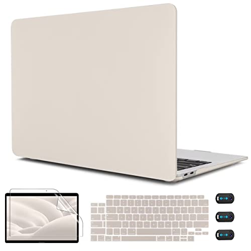 CISSOOK Beige Case for MacBook Air 13 Inch Case 2021 2020 2019 2018 Release Model A2337 M1 A2179 A1932, Plastic Hard Shell Case with Keyboard Cover for 2020 Mac Air 13" with Touch ID, Beige Stone