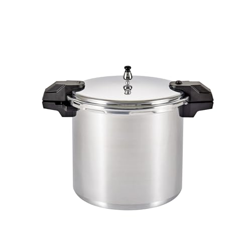 Mirro - 7114000221 Mirro 92122A Polished Aluminum 5 / 10 / 15-PSI Pressure Cooker / Canner Cookware, 22-Quart, Silver