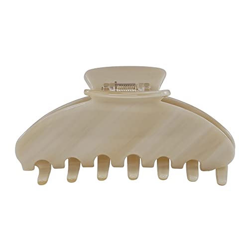 Premium Durable Acetate Hair Claws - Large 4 Inch No-Slip Claws for Thick Hair | 1 Piece (Creme)