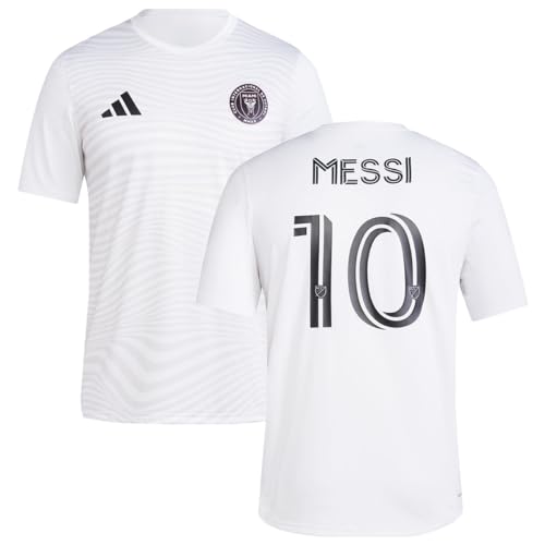 adidas Lionel Messi Inter Miami CF #10 Youth Size Player Name & Number Performance Shirt (White, Youth Medium-10/12)