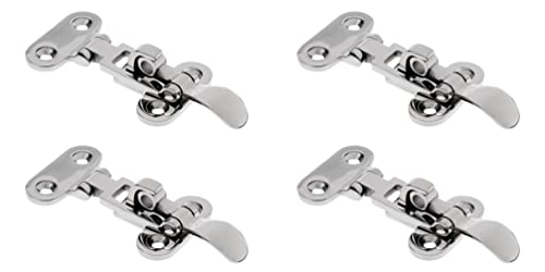 Marine Boat Deck Lock Hasp,316 Stainless Steel Lockable Hold Down Clamp Anti-Rattle Latch Fastener Boat Yacht Accessory (Size:110mmx50mm,4PCS)