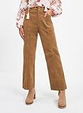 Acelitt Woman Casual Fall Corduroy Pants High Waisted Fashion Loose Straight Leg Pants Trousers Brown Medium