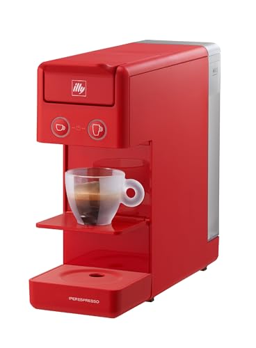 Illy Y3.3 Espresso Machine, Single Serve Coffee Machine for IperEspresso Capsules, Single Cup Espresso Maker (Red)