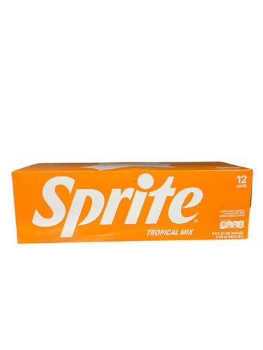 Tropical mix Sprite (hints of strawberry and pineapple) caffeine free soda fridge pack, 12 pack cans
