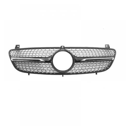 Racing Diamond Grille Compatible With W639 Viano Vito 2006 To 2010 Front Bumper Tuning Accessory(Black)