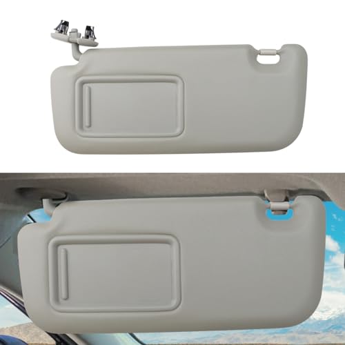 INTGET Driver Side Sun Visor for Toyota Corolla 2007 2008 2009 2010 2011 2012 2013 Accessories Leather Car Sun Protection Visors Replacement with Mirror(Beige-Driver Side)