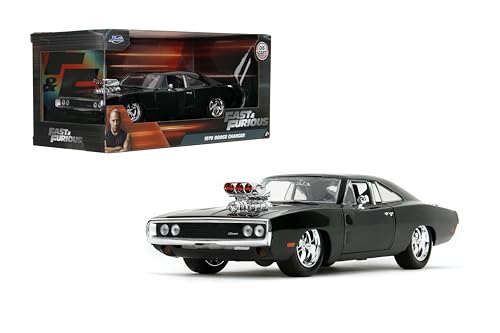 Jada Toys Fast & Furious 1:24 Dom's 1970 Dodge Charger R/T Die-cast Car, Toys for Kids and Adults, Black