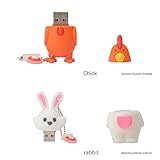 Leizhan 5 x 8GB Cute Animals USB Flash Drive, Cartoon Pig Shape Thumb Drive Rabbit Flash Drive Rat Memory Stick Chicken Jump Drive Snake Pendrive Gift for Kids, Teacher, Friends