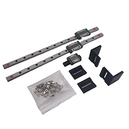 Funssor 1 Set MGN12 Linear Rail Guide Upgrade Kit Prusa I3 MK3 Mk3s Y Axis Linear Sliding Rail - (Size: Hiwin Linear Rail, Color: Aluminum kit)