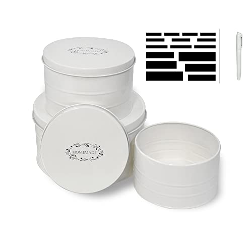 Brightalk 3 Container Cake Cookie Tin Set, Homemade Baked Good Storage Nesting Container Set