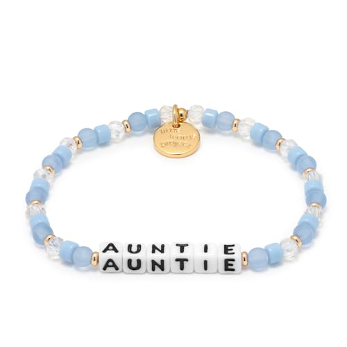 Little Words Project Auntie Bracelet, The Original Word Bracelet, Made with Colorful Beads and Plated Brass Hardware, Handcrafted Design & Positive Message, Size ML