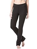 Fishers Finery Women's Ecofabric Straight Leg Yoga Pant with Pockets - New Fabric (Black, S)