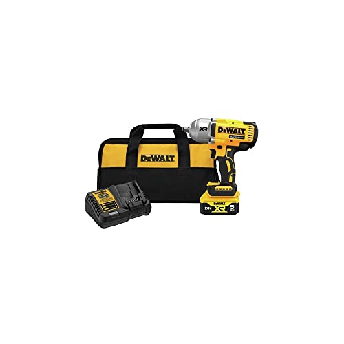 DEWALT 20V MAX Cordless Impact Wrench Kit, 20V MAX, 1/2" Hog Ring With 4-Mode Speed, Includes Battery, Charger and Kit Bag (DCF900P1)