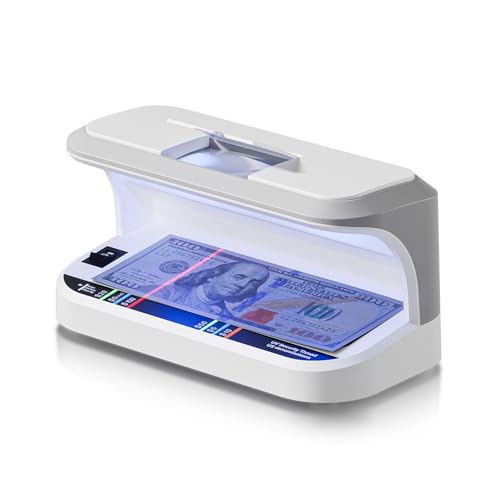 AROHANI Portable Counterfeit Bill Detector with 8X Magnifying, 2 LED UV Light, Large Watermark Area for Money, IDs and Credit Cards